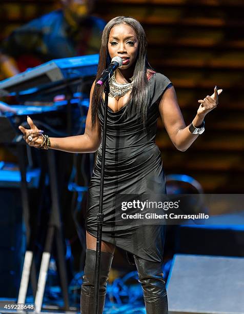 Musician Estelle performs during the 2014 Marian Anderson Awards Gala honoring Jon Bon Jovi at the Kimmel Center for the Performing Arts on November...