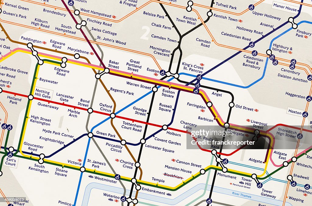 London Underground Map - Subway metro station