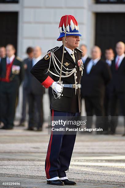 Colonel Luc Fringant attends the Monaco National Day Celebrations in the Monaco Palace Courtyard on November 19, 2014 in Monaco, Monaco.