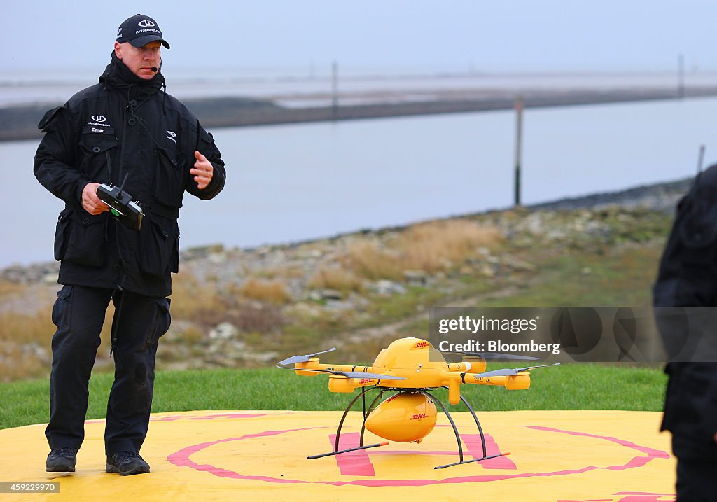 Deutsche Post AG's DHL Parcelcopter Drone Makes Test Flight