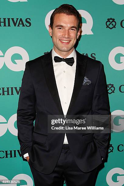 Alex Russell arrives for the GQ Men Of The Year Awards 2014 at The Ivy on November 19, 2014 in Sydney, Australia.