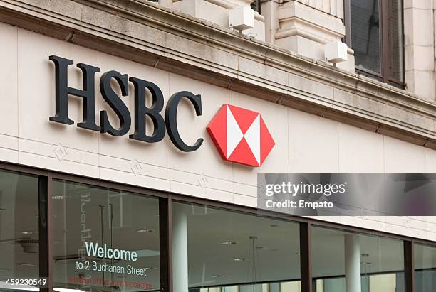 hsbc bank, buchanan street, glasgow. - hsbc stock pictures, royalty-free photos & images