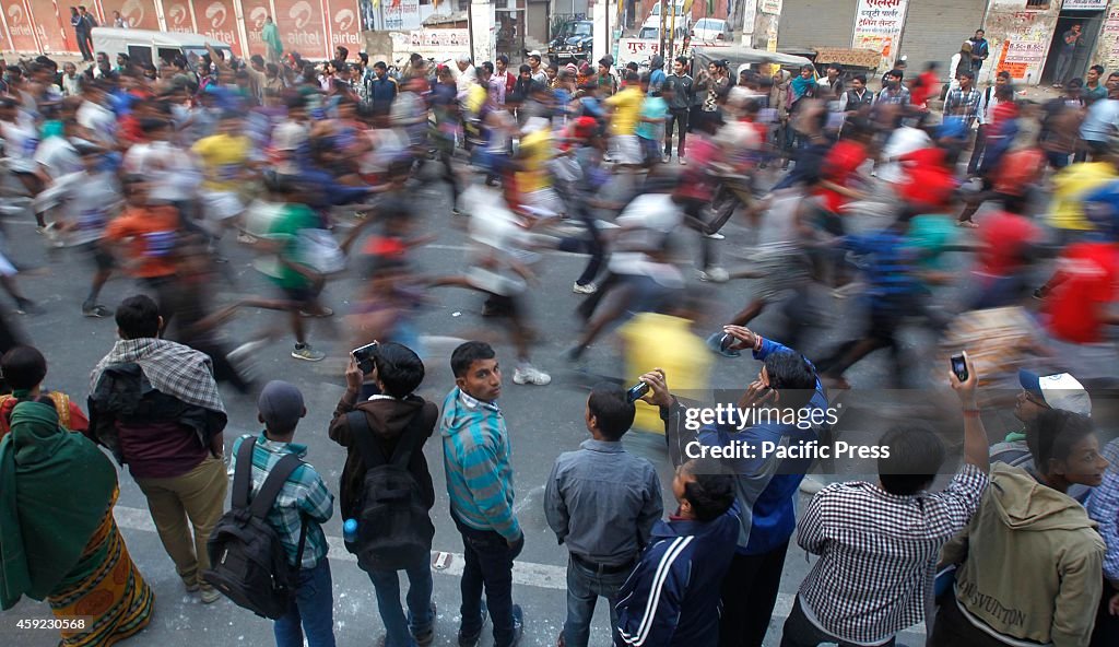 People participates on 30th Indira marathon race on the...