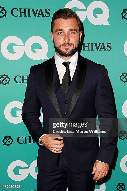 Corbin Harris arrives for the GQ Men Of The Year Awards 2014 at The Ivy on November 19, 2014 in Sydney, Australia.