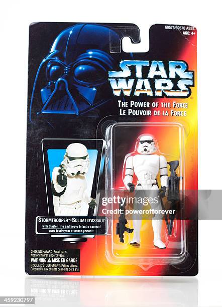 action abbildung-star wars stormtrooper - action figure box stock-fotos und bilder