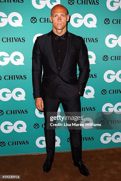 Michael Klim arrives for the GQ Men Of The Year Awards 2014 at The Ivy on November 19, 2014 in Sydney, Australia.