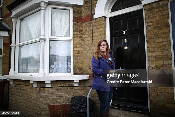 Conservative party candidate Kelly Tolhurst campaigns on November 19, 2014 in Rochester, England. A parliamentary by-election will be held in the...