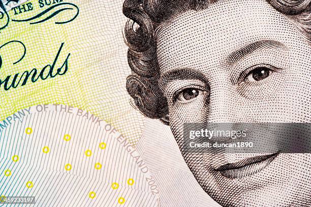 fünfpfundschein – königin elizabeth ii. - königin elisabeth ii von england stock-fotos und bilder