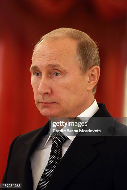 Russian President Vladimir Putin attends a reception for foreign ambassadors in the Grand Kremlin Palace on November 19, 2014 in Moscow, Russia....