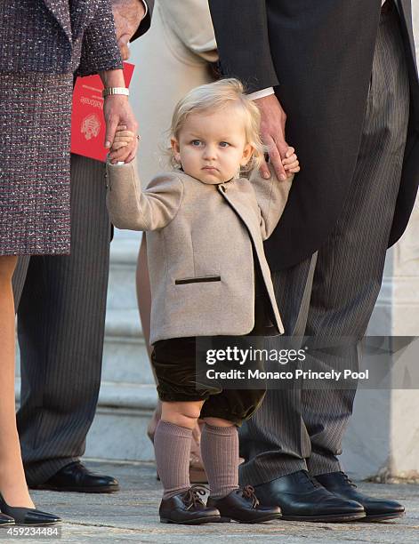 Sacha Casiraghi attends the Monaco National Day Celebrations in the Monaco Palace Courtyard on November 19, 2014 in Monaco, Monaco.