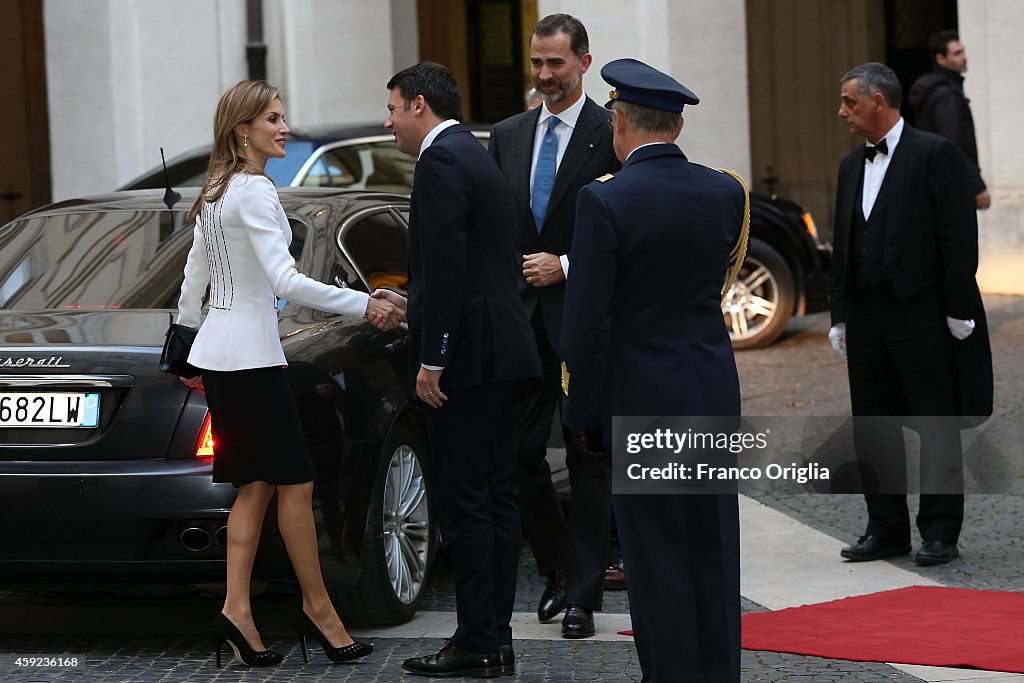 Spanish Royals Visit Quirinale, Palazzo Chigi, Camera Dei Deputati And Palazzo Madama