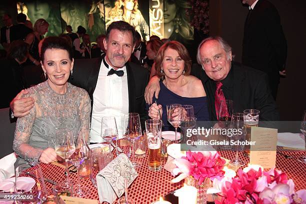 Iris Berben and her boyfriend Heiko Kiesow, Senta Berger and her husband Michael Verhoeven during the Bambi Awards 2013 after show party on November...