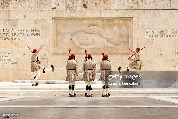 changing of the guard, athens, greece - changing of the guard stock pictures, royalty-free photos & images