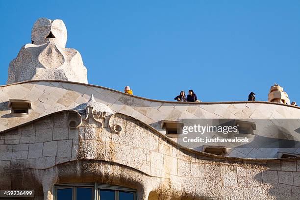 on roof of casa milà - la pedrera stockfoto's en -beelden