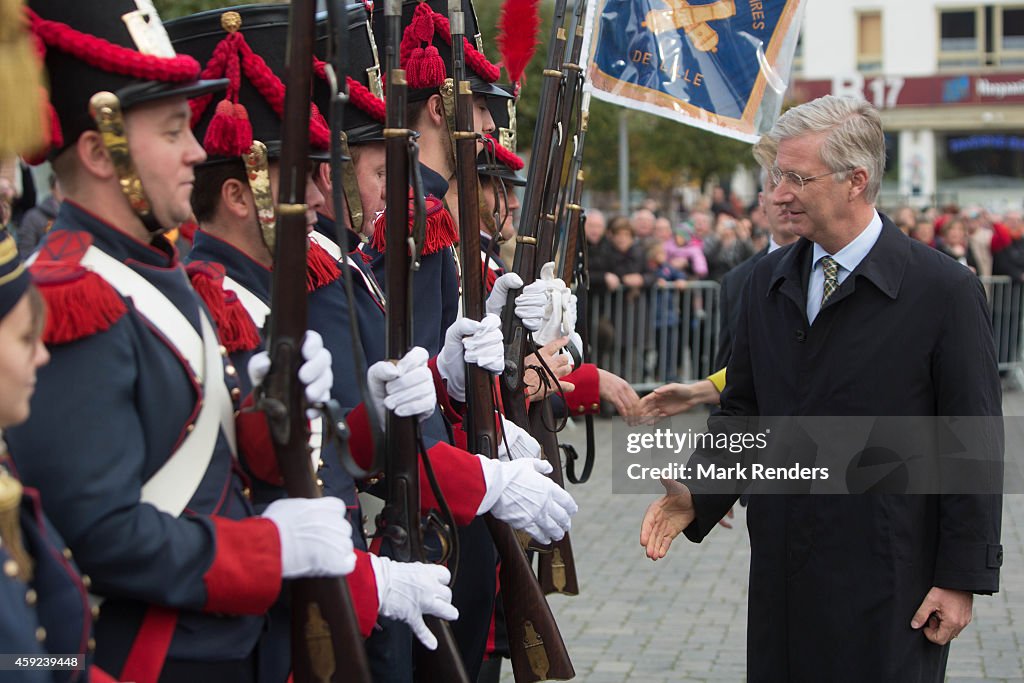 King Philippe Of Belgium and Queen Mathilde Of Belgium On A one Day Visit In Namur