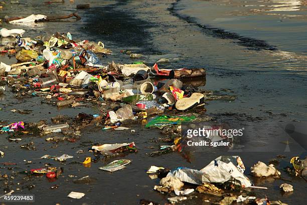 lixo na praia - sea of marmara imagens e fotografias de stock