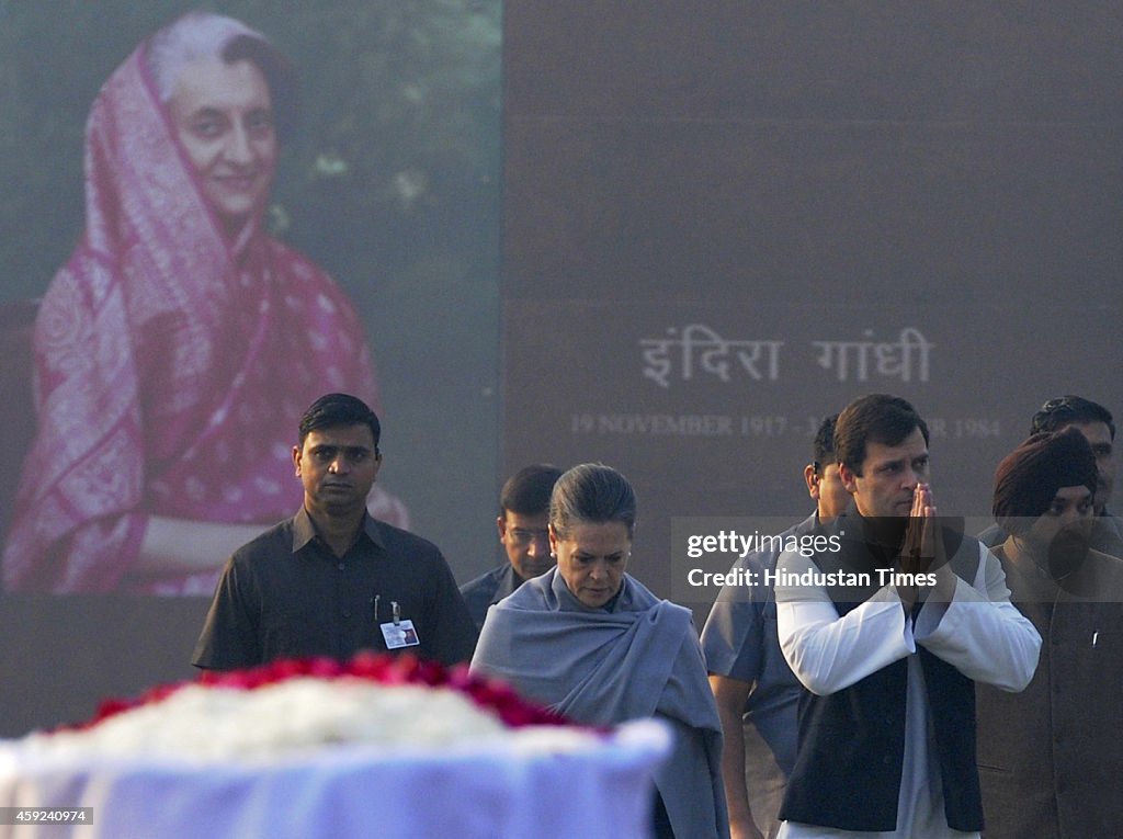 Sonia Gandhi, Rahul Gandhi Pay Tribute To Indira Gandhi On Her Birth Anniversary At Shakti Sthal