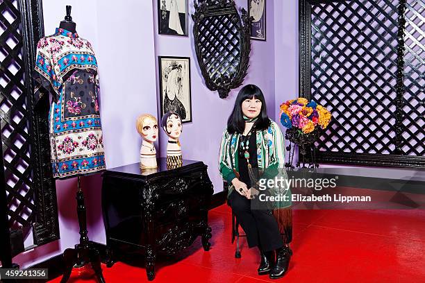 Fashion designer Anna Sui is photographed for Wall Street Journal on October 1, 2014 in New York City.