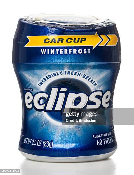 Eclipse Winterfrost Sugarfree Gum Car Cup Jar High-Res Stock Photo