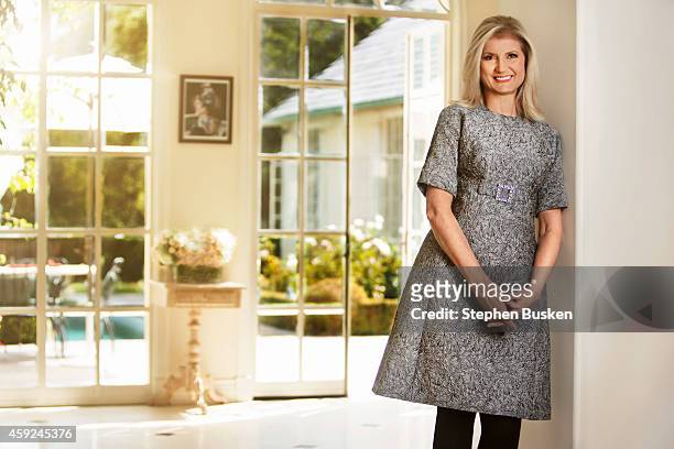 Author and chair, president, and editor-in-chief of the Huffington Post, Arianna Huffington is photographed in her home for New York Moves Magazine...