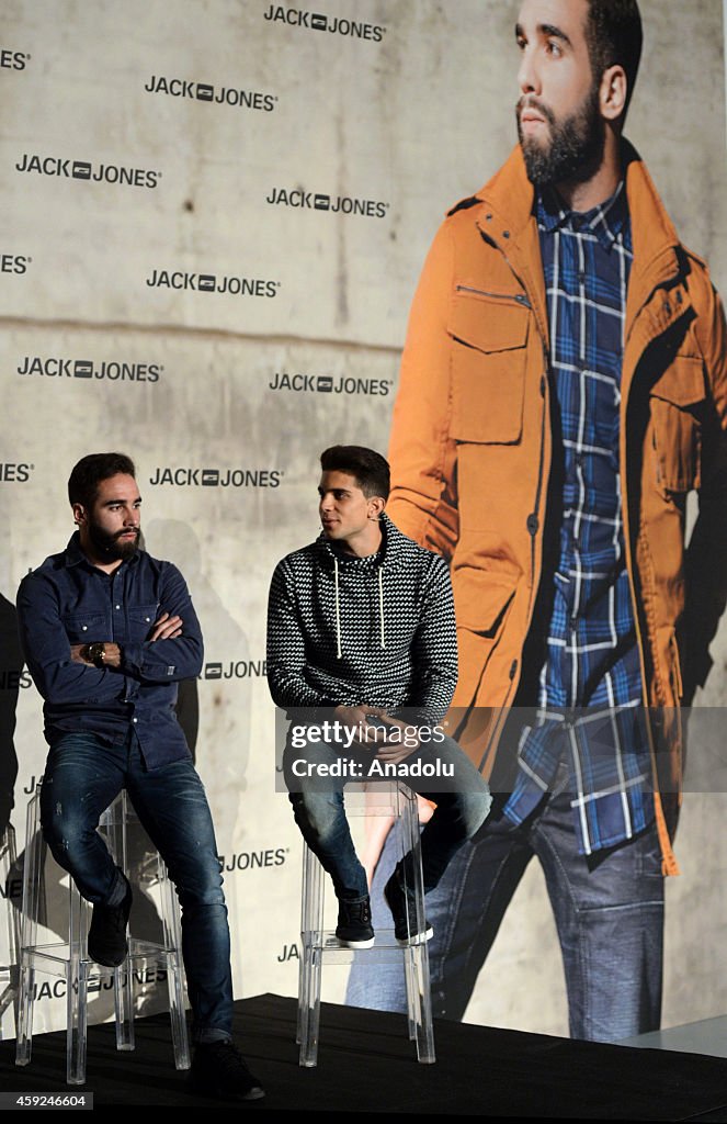 Dani Carvajal and Marc Bartra attend the promotion of Danish brand
