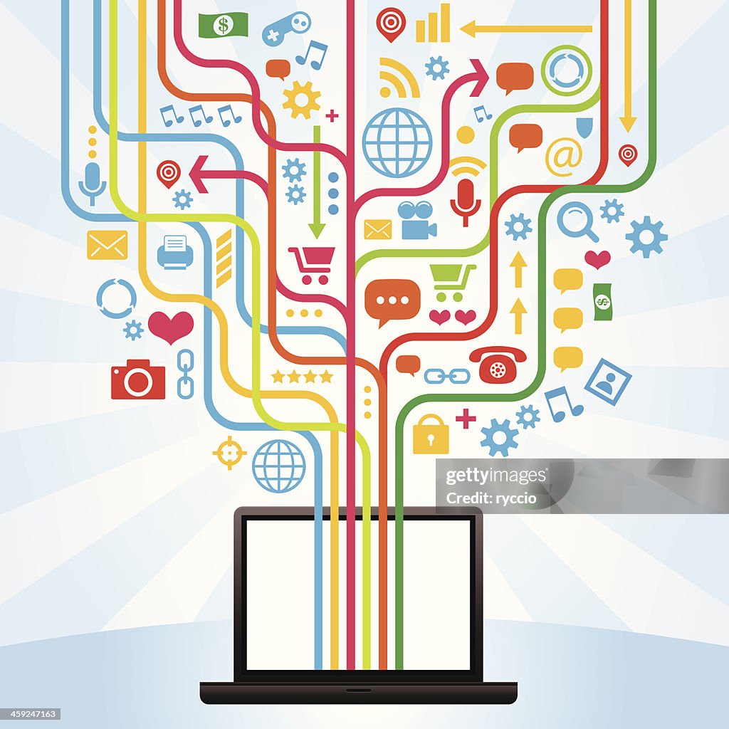 Laptop internet icon graphics
