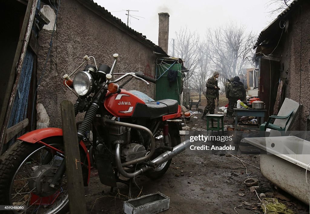 Ukrainian soldiers in Peski village of Donetsk