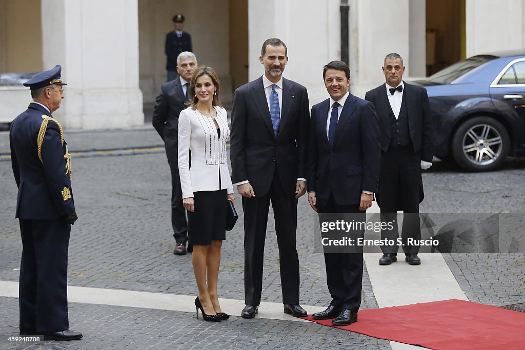 Spanish Royals Visit Quirinale,Palazzo Chigi, Camera Dei Deputati And Palazzo Madama