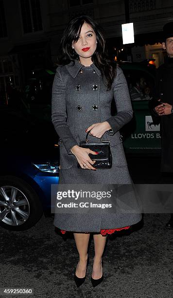 Daisy Lowe attends the Claridge's & Dolce and Gabbana Christmas Tree party at Claridge's Hotel on November 19, 2014 in London, England.