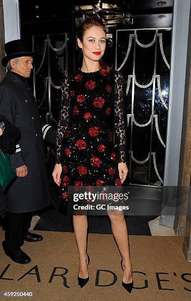 Olga Kurylenko attends the Claridge's & Dolce and Gabbana Christmas Tree party at Claridge's Hotel on November 19, 2014 in London, England.