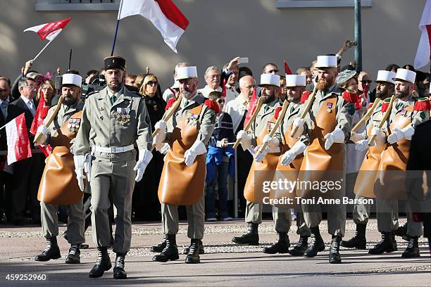 Atmosphere at the Palace Square during the National Day Parade as part of Monaco National Day Celebrations at Monaco Palace on November 19, 2014 in...