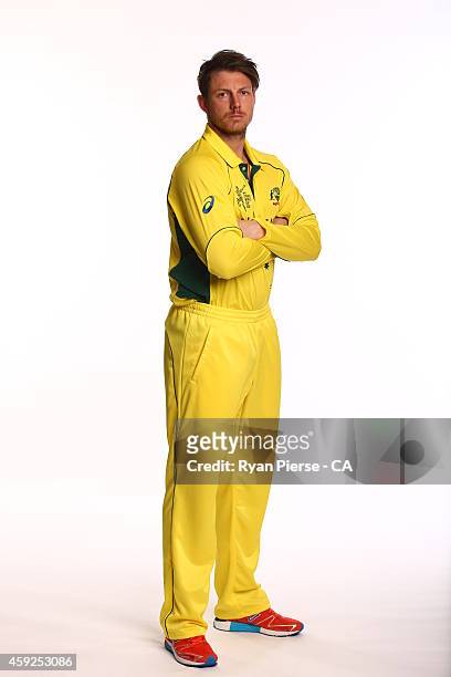 James Pattinson of Australia poses during an Cricket World Cup portrait session on August 11, 2014 in Sydney, Australia.