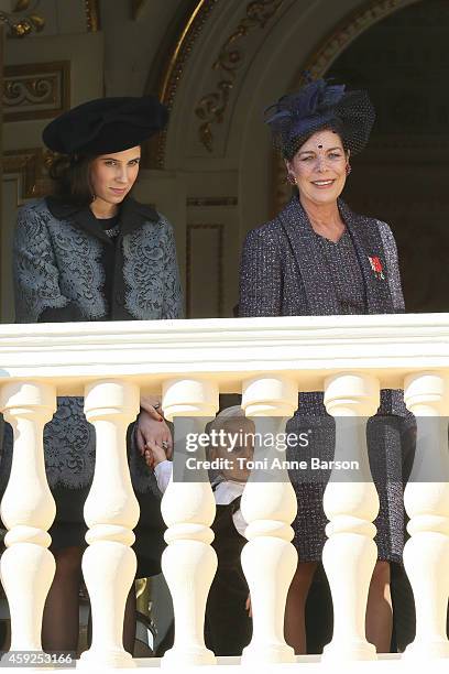 Princess Caroline of Hanover, Tatiana Santo Domingo and Sacha Casiraghi attend the National Day Parade as part of Monaco National Day Celebrations at...