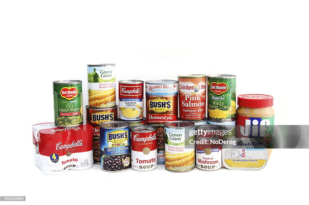 Auswahl von canned Food