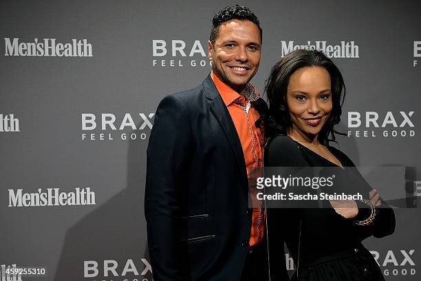 Kena Amoa and his sister Sua attend the BRAX store opening on November 19, 2014 in Moenchengladbach, Germany.