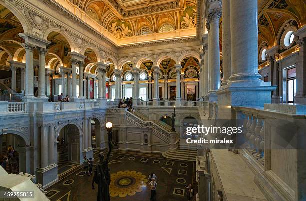 great hall biblioteka kongresu, washington, d.c.  usa - biblioteca do congresso imagens e fotografias de stock