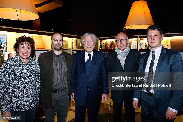 Roselyne Bachelot Narquin, Professor of 'Chartes' School, Nathan Schlanger, President of 'Martine Aublet Foundation, Bruno Roger, President of Musee...