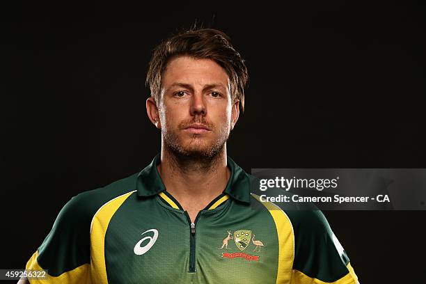 James Pattinson of Australia poses during an Australian One Day International Portrait Session on August 11, 2014 in Sydney, Australia.