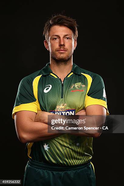 James Pattinson of Australia poses during an Australian One Day International Portrait Session on August 11, 2014 in Sydney, Australia.