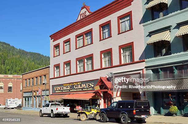 downtown wallace, idaho - wallace stock pictures, royalty-free photos & images