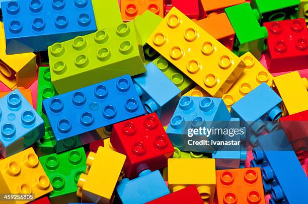 lego building bricks and blocks - plastic block stock pictures, royalty-free photos & images