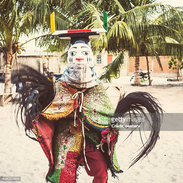 african dancers. - masked musicians stock pictures, royalty-free photos & images
