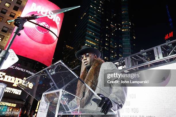 Sean Diddy Combs attends Sean Diddy Combs "Step Into The Circle" Times Square Takeover at Times Square on November 19, 2014 in New York City.