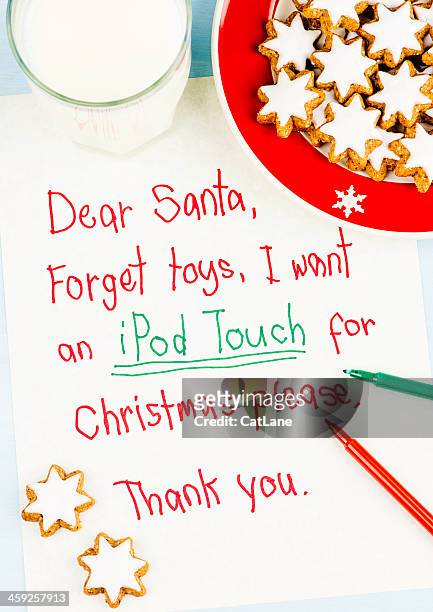 i want an ipod touch for christmas - claus lange stock pictures, royalty-free photos & images