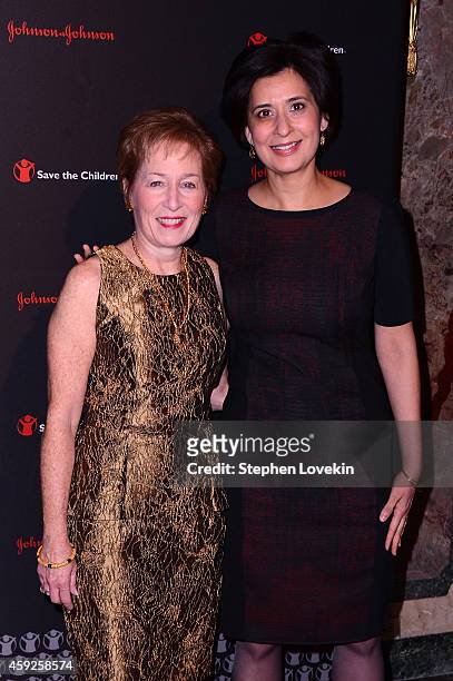 Honorees Susan Scribner Mirza and Tasneem Ghogawala attend the 2nd Annual Save The Children Illumination Gala at the Plaza on November 19, 2014 in...