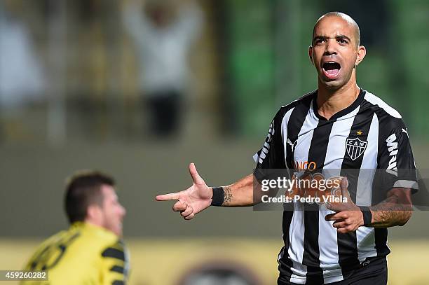 Diego Tardelli of Atletico MG celebrates a scored goal against Flamengo during a match between Atletico MG and Flamengo as part of Brasileirao Series...