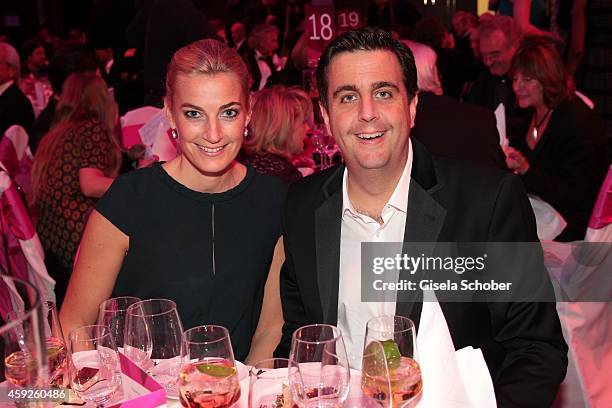 Bastian Pastewka and his manager Constanze Darschin during the Video Entertainment Award 2014 on November 19, 2014 at Hotel Westin Grand in Munich,...