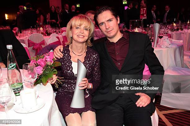 Gisela Schneeberger and her son Philipp during the Video Entertainment Award 2014 on November 19, 2014 at Hotel Westin Grand in Munich, Germany.
