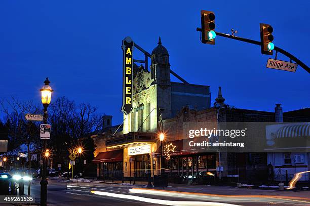night view of ambler in pennsylvania - montgomery county pennsylvania stock pictures, royalty-free photos & images