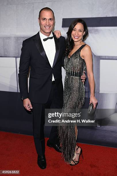 Personality Nigel Barker and Cristen Barker attend the 2014 Whitney Gala presented by Louis Vuitton at The Breuer Building on November 19, 2014 in...
